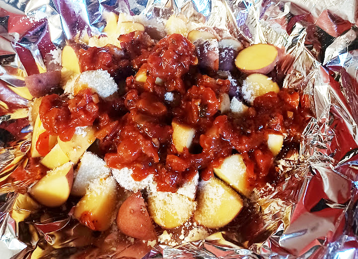 BBQ bruschetta potatoes